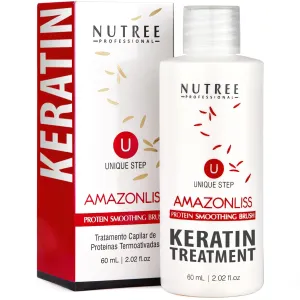 Brazilian Keratin Smoothing Treatment, Blowout Straightening System for Dry and Damaged Hair - One Step Protein Hair Treatment Formaldehyde Free,Eliminates Curls and Frizz(Keratin 2.02oz)