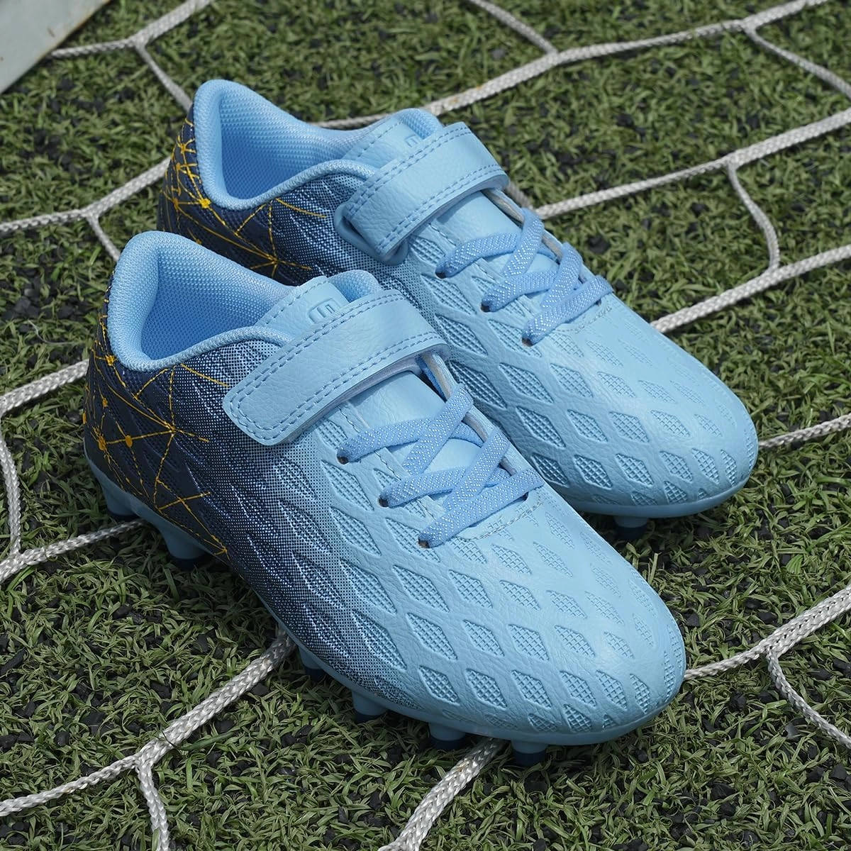 brooman Kids Firm Ground Soccer Cleats Boys Girls Athletic Outdoor Football Shoes