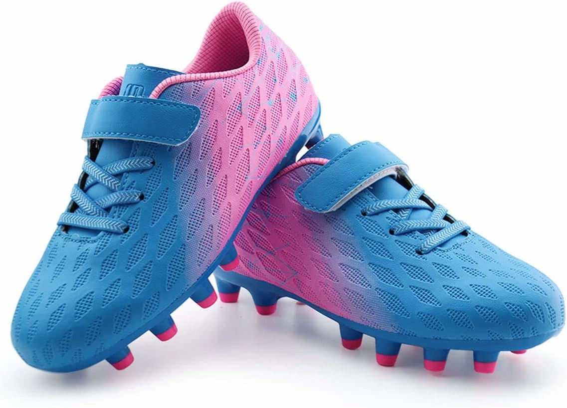 brooman Kids Firm Ground Soccer Cleats Boys Girls Athletic Outdoor Football Shoes