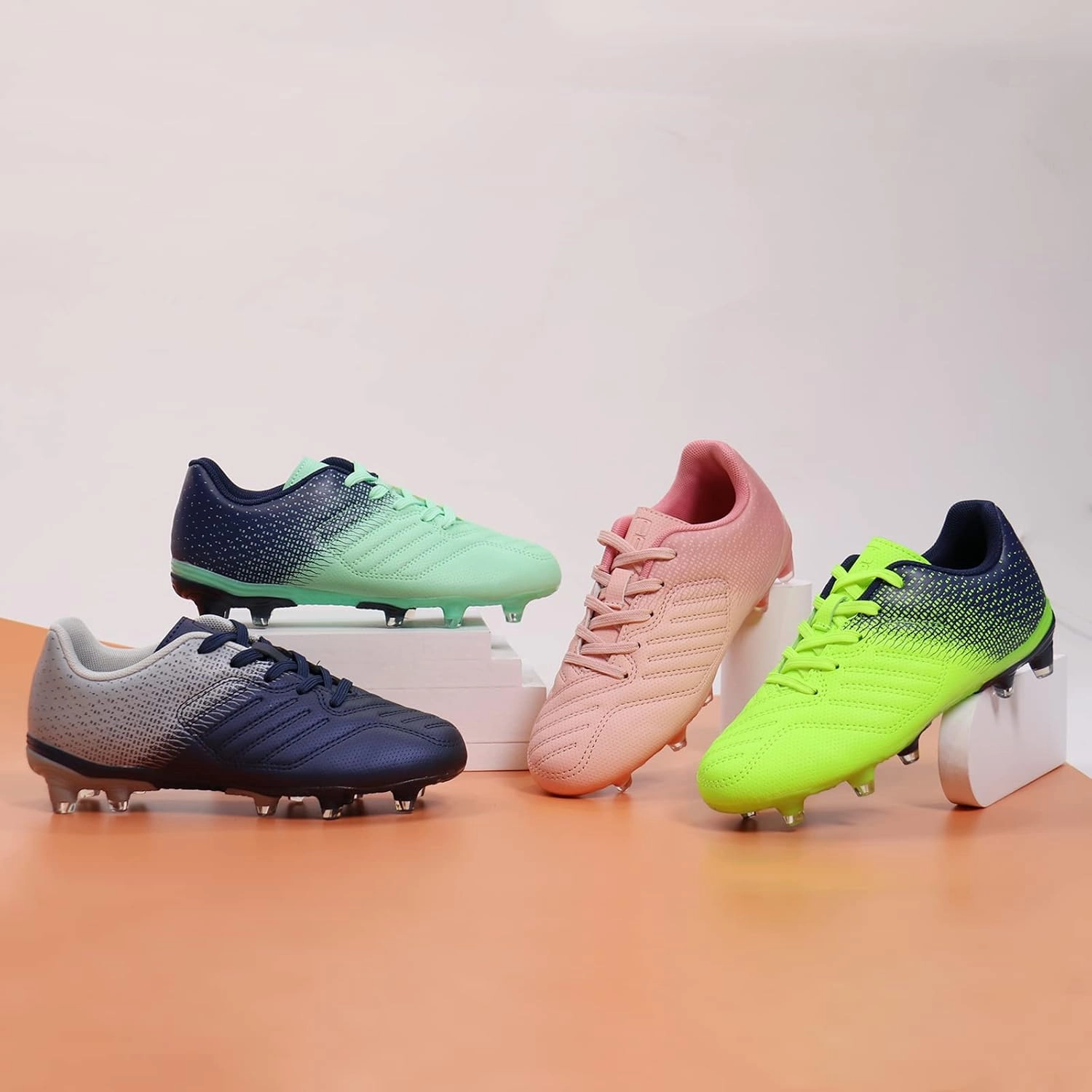 brooman Kids Soccer Cleats Boys Girls Athletic Outdoor Football Shoes