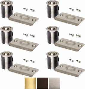 Brushed Nickel Closet Door Drive-in Ball Catch with Strike Plate (6 Pack, Satin Nickel)