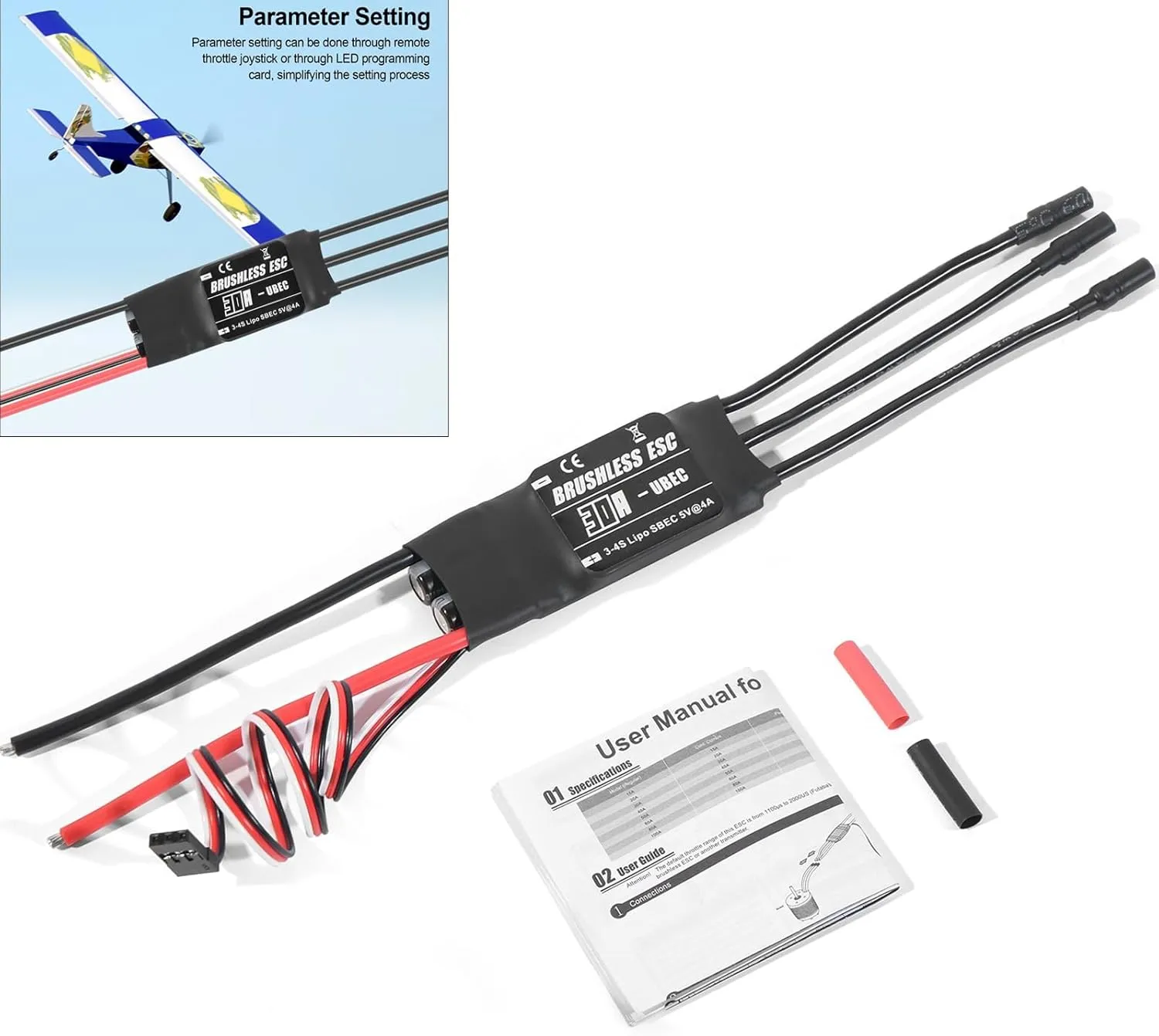 Brushless Speed Controller Electronic Speed Controller Simple To Operate For Helicopter & Aircraft