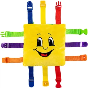 Buckle Toys Bongo Square Travel Essentials for Toddlers 1-3 and Road Trips Activities for Kids, Toddler Learning Toys 1-3 and Sensory Toy to Develop Fine Motor Skills and Learn Numbers and Colors