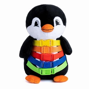 Buckle Toys Blizzard Penguin - Montessori Learning Activity Stuffed Animal - Develop Motor Skills, Problem Solving, Counting Color Recognition