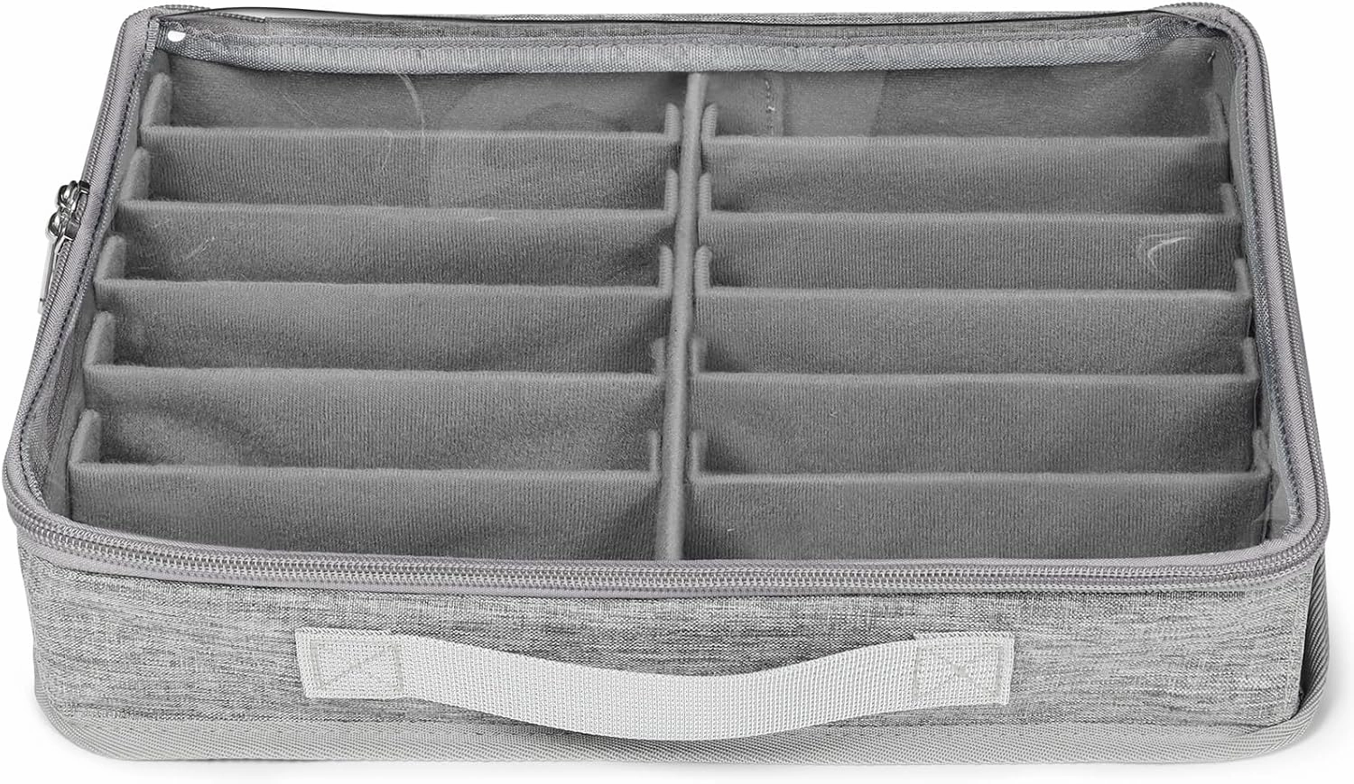 Bukere Sunglasses Organizer Case for Multiple Pairs, 7-12 Slots Adjustable Glasses Box Women Men, Travel Eyeglasses Storage