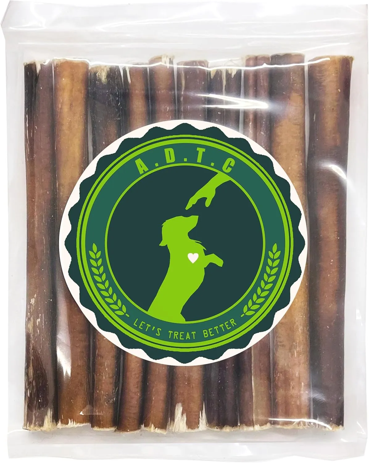 Bully Sticks for Dogs | Natural Long Lasting Pizzle Sticks | Single Ingredient Beef Pizzle | Dog Treats for Aggressive Chewers | 6-Inch Standard Thickness (Pack of 10)