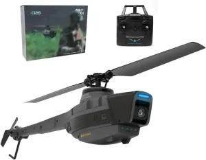 C128 Scout Drone with 1080P HD Wide-Angle Camera, RC Military Helicopter, 2.4G 4CH Aerial Vehicle Reconnaissance with WiFi Live Video, One Key Take Off/Landing, 6-axis Gyro, RTF (2 Batteries)