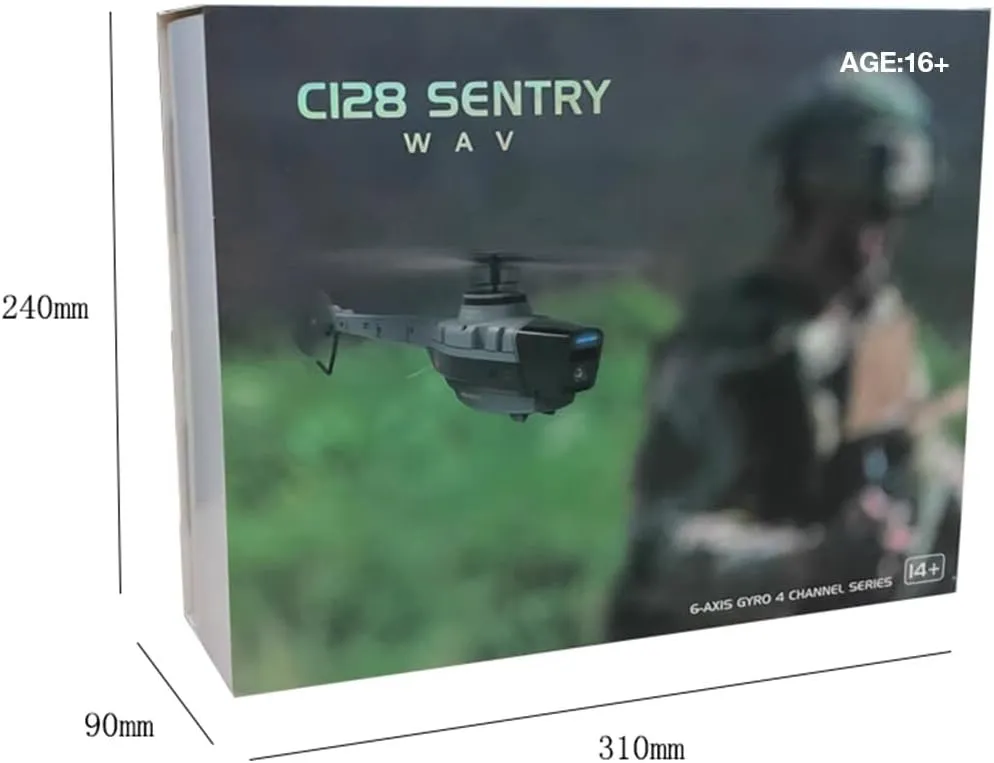 C128 Scout RC Helicopter with 1080P Camera – 2.4GHz 4CH AI-Controlled Remote Control Helicopter with 6-Axis Gyro, Optical Flow & Altitude Hold (RTF, 3Batteries)