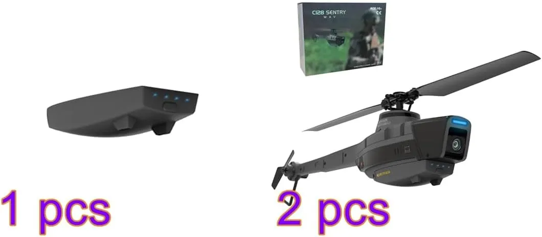 C128 Scout RC Helicopter with 1080P Camera – 2.4GHz 4CH AI-Controlled Remote Control Helicopter with 6-Axis Gyro, Optical Flow & Altitude Hold (RTF, 3Batteries)
