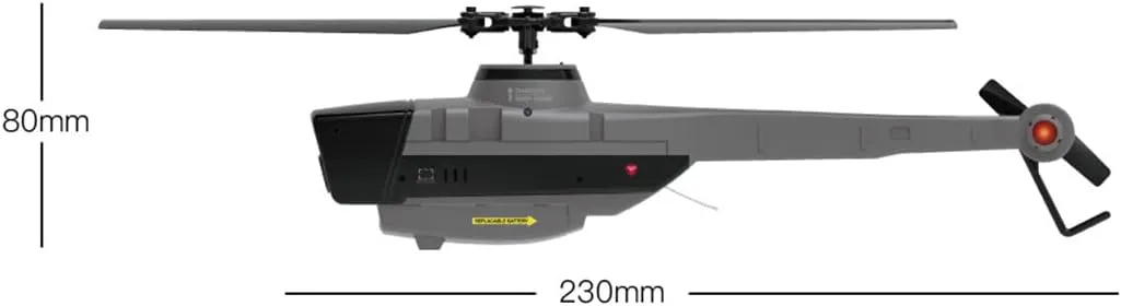 C128 Scout RC Helicopter with 1080P Camera – 2.4GHz 4CH AI-Controlled Remote Control Helicopter with 6-Axis Gyro, Optical Flow & Altitude Hold (RTF, 3Batteries)