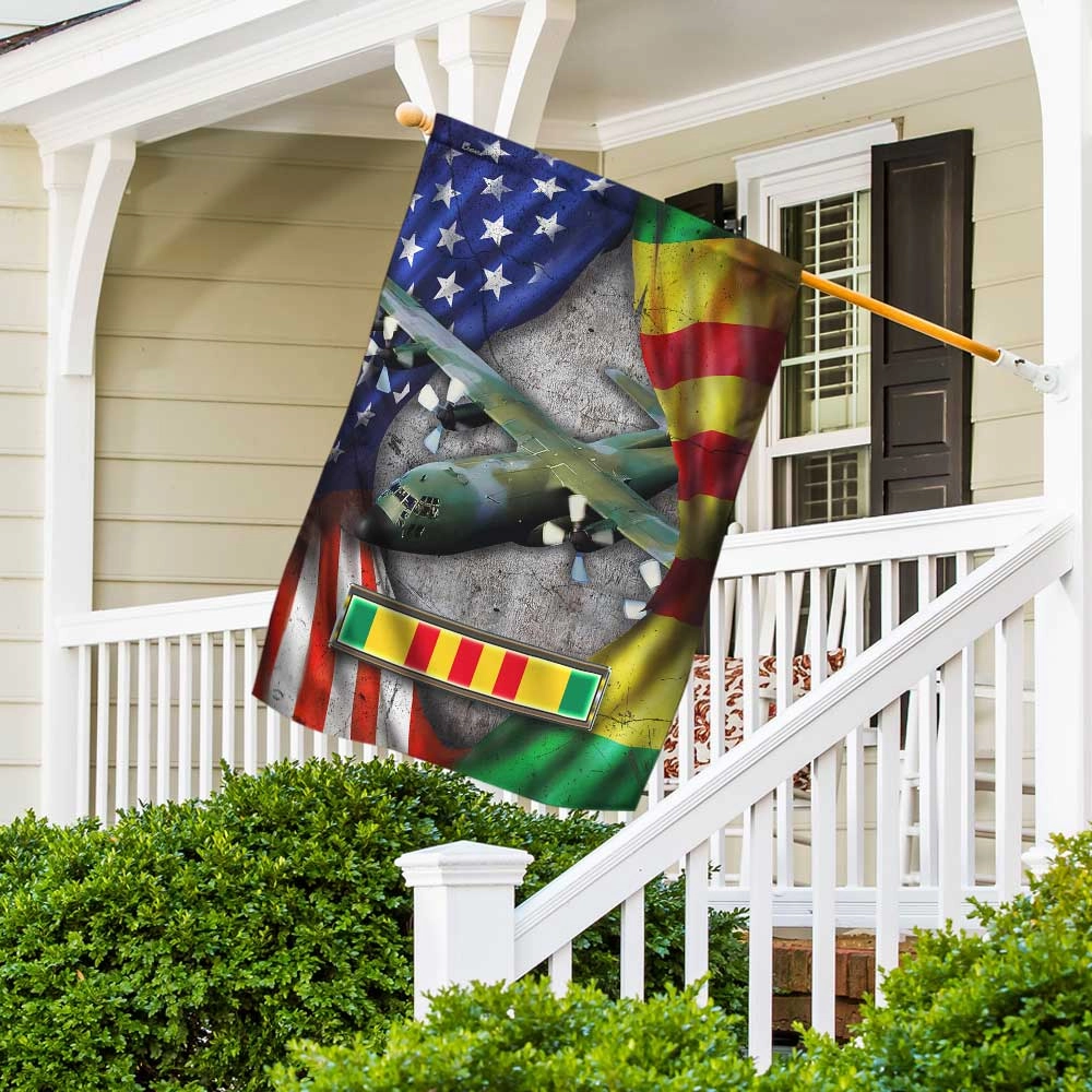 C-130 Helicopter Never Forget Vietnam War Flag DBD2687Fv4