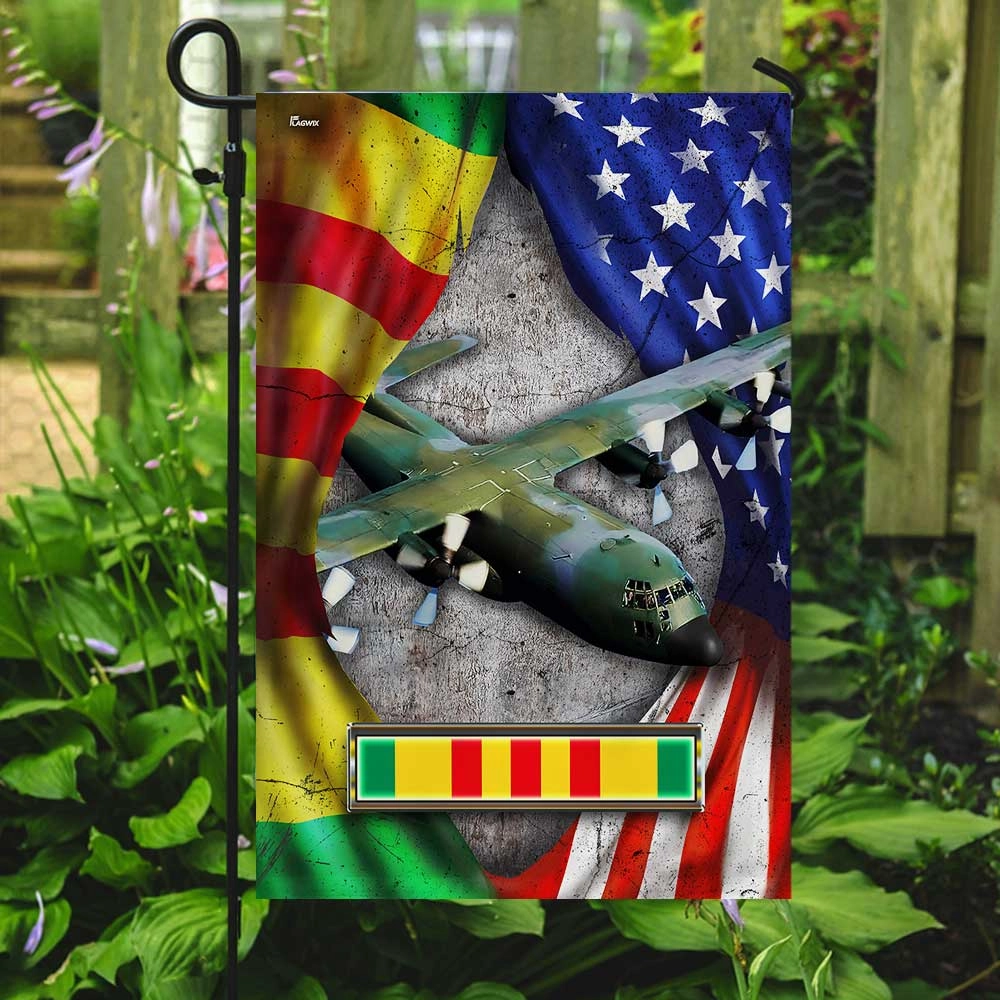 C-130 Helicopter Never Forget Vietnam War Flag DBD2687Fv4