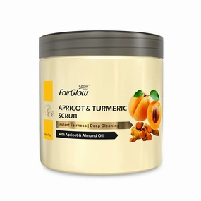 C/orl_in. /F.AIRGLOW Apricot & Turmeric Scrub 800g | Instant Glow, Deep Cleaning, with Apricot & Almond Oil | Face & Body | For Men & Women - Scrub For Face Tan Removal
