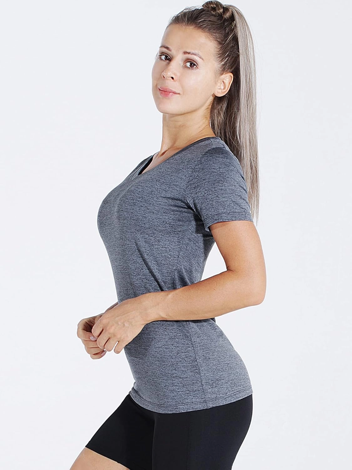 CADMUS 3/4/5 Pack Women's Compression Shirt Running Athletic T-Shirts Workout Tops Baselayer Short Sleeve Yoga Gym Sports