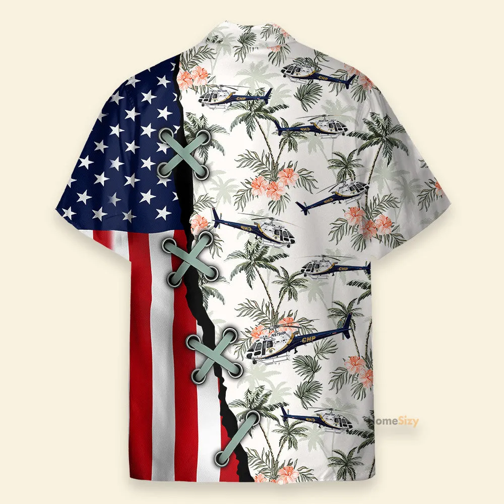 California Highway Patrol Airbus H125 Helicopter - Hawaiian Shirt