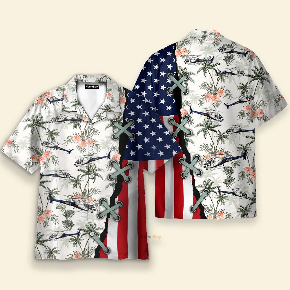 California Highway Patrol Airbus H125 Helicopter - Hawaiian Shirt