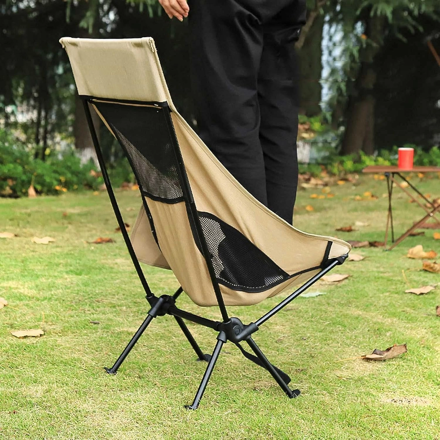 Camping Chair Folding Camping Chair,Portable Fishing Reclining,Outdoor Ultralight Moon Chair,Comfortable and Breathable,for Picnics,Hiking,Sketching.