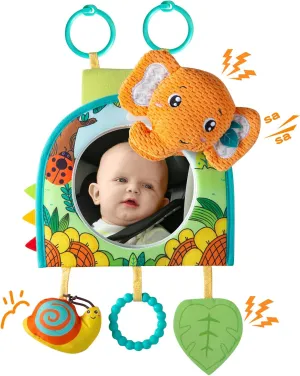 Car Seat Toy, Car Mirror for Baby,Baby Car Mirror for Baby Rear Facing, Travel Baby Activity Center with Hanging Engaging Toys for Infants Babies 0-6-12-18 Months Boy Girl