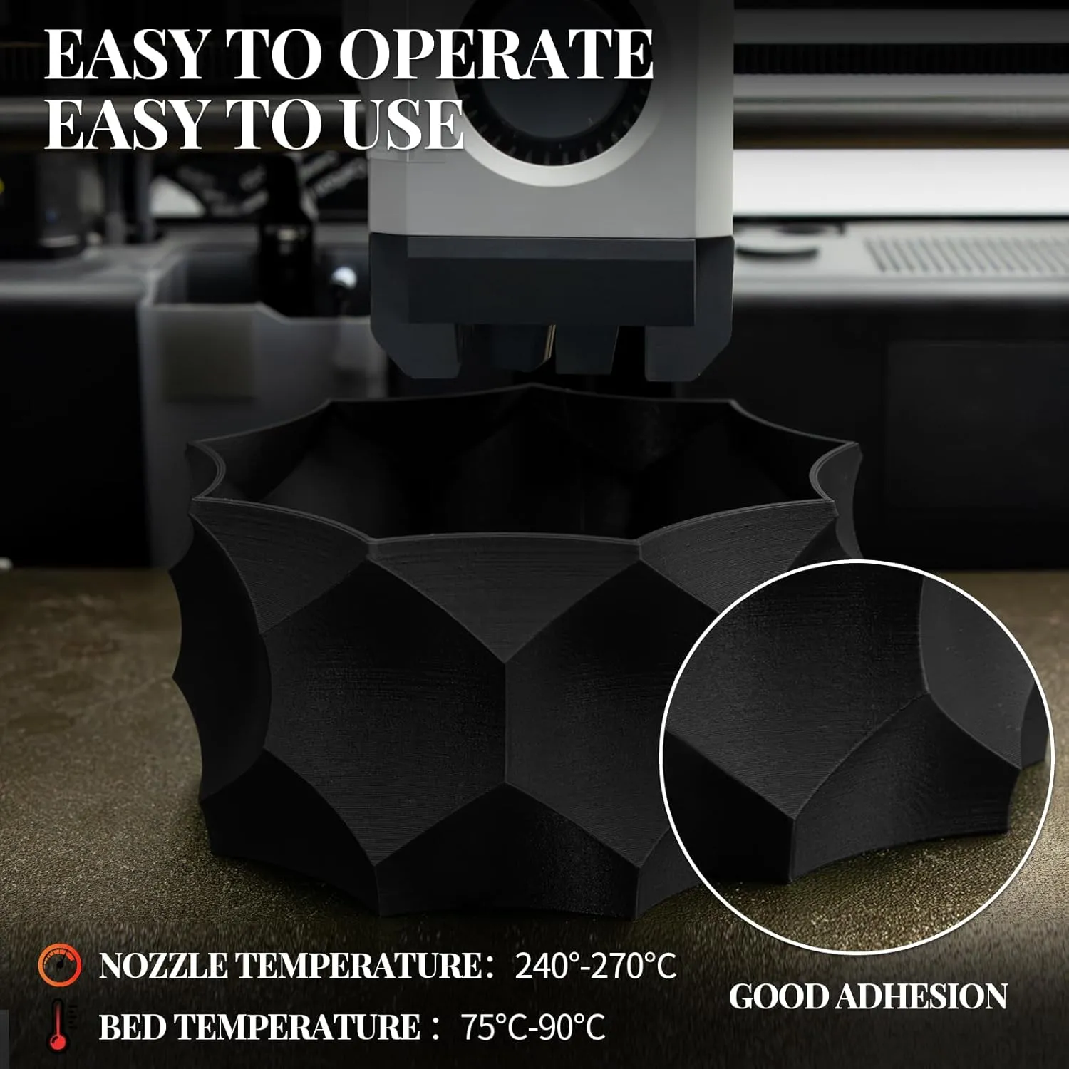 Carbon Fiber PETG Filament 1.75 mm, TINMORRY PETG CF 3D Printer Filament, Compatible with Bambu LAB, Creality K1C, QIDI MAX3, FLASHFORGE Adventurer 5M, Prusa MK4 FDM 3D Printer, 1 KG 1 Spool, Black