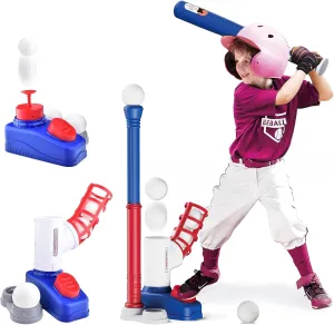 CASSRA Baseball Bat Kit Baseball T Ball Hitting Set Tball Accessories Baseball Pitching Machine T Ball Popper Training Equipment Sports and OutdoorsToys Gifts for 3 4 5 Year Old Boys Birthday Gifts