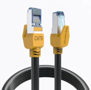 Cat 8 Ethernet Cable 100 ft,Heavy Duty High Speed 40Gbps 2000Mhz Shielded Cat8 Network Cable with RJ45 Connector,Indoor&Outdoor Internet Cable Professional LAN Cables for Gaming Modem PS5 Xbox