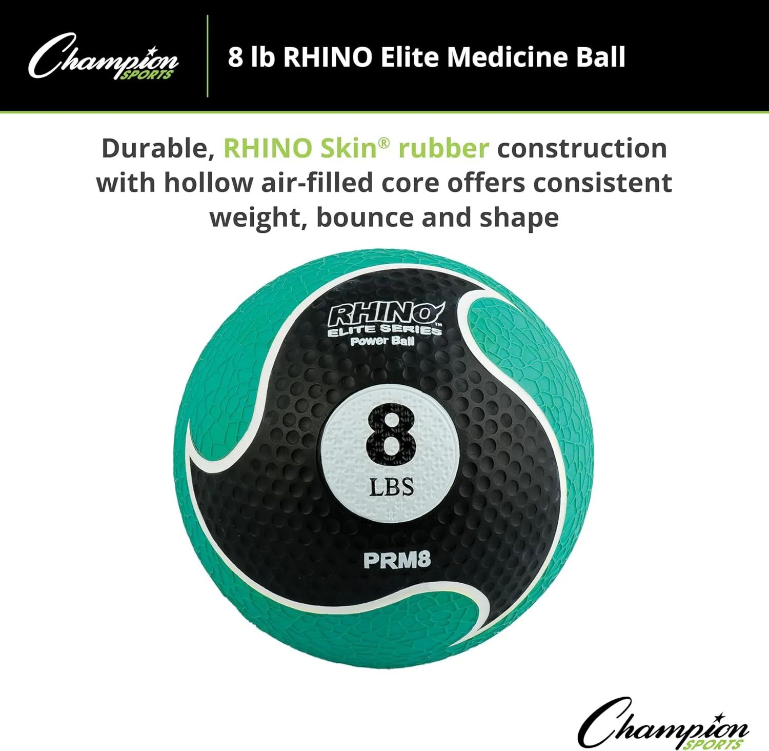 Champion Sports Rhino Elite Medicine Ball (4 pounds), Red