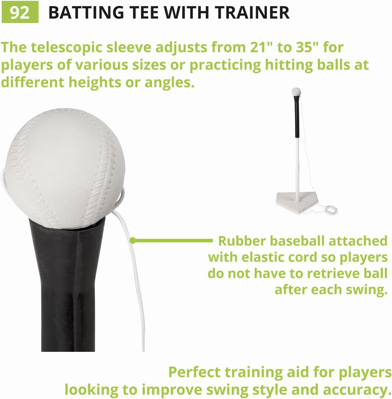 Champion Sports Deluxe Batting Tee – Mounted on Official Home Plate, Adjustable Telescopic Molded Rubber Tee, Multiple Style Options – Singles & Sets Available