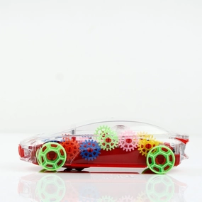 Chanak Transparent Gear Car for Kids | Concept Gear Car with Music and Light Toy | 3D Concept Plastic Car with 360 Degree Rotation