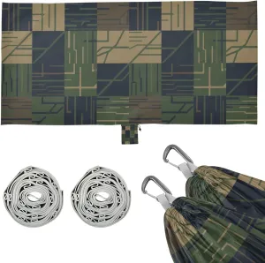 Checker Line Dark Green Outdoor Hammocks Hanging Hammock for Camping & Hiking Essential