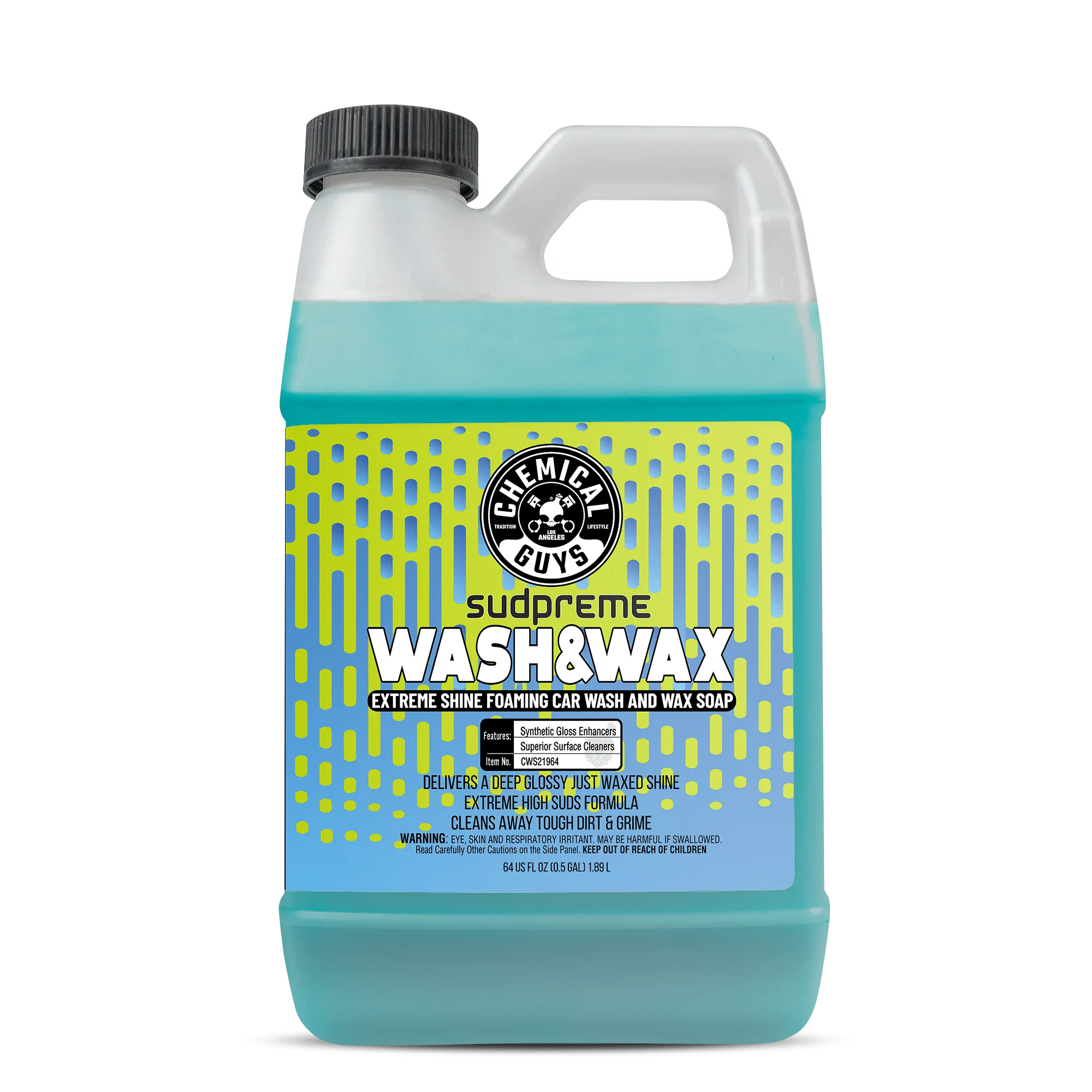 Chemical Guys Sudpreme Wash & Wax Extreme Shine Foaming Car Wash and Wax Soap, 64oz