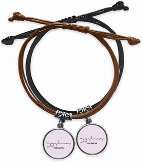 Chemical Molecular Structure Pepper Bracelet Double Leather Rope Wristband Couple Set Gift