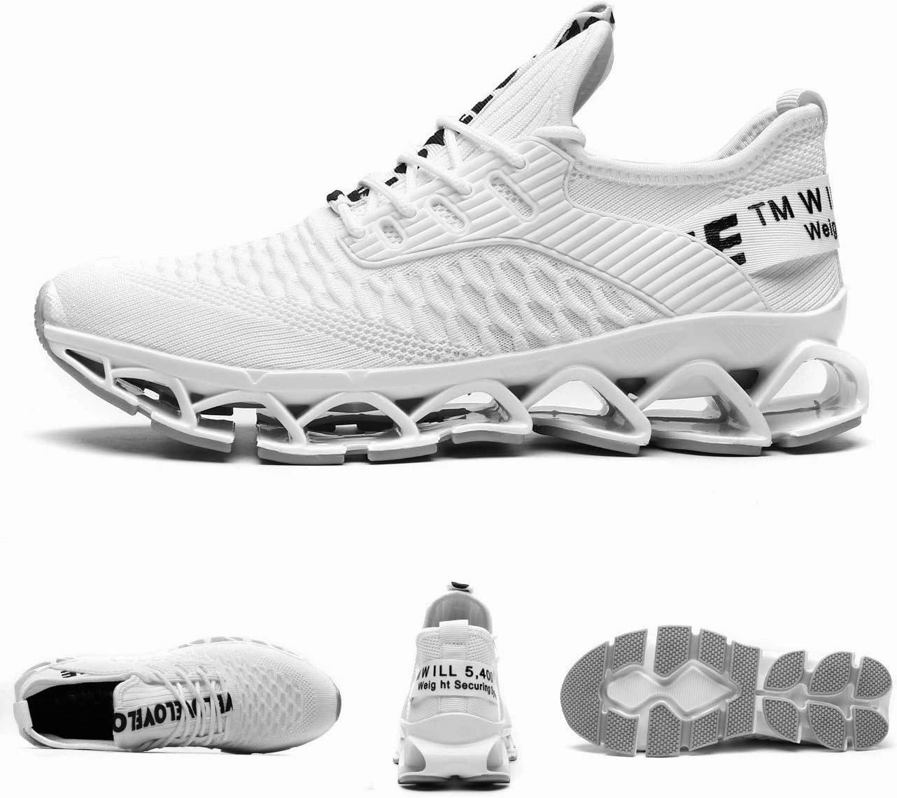 Chopben Men's Running Shoes Blade Non Slip Fashion Sneakers Breathable Mesh Soft Sole Casual Athletic Walking Shoes