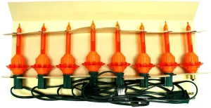 Christopher Radko 43293 - 7 Light Green Wire Orange Bubble Light Set