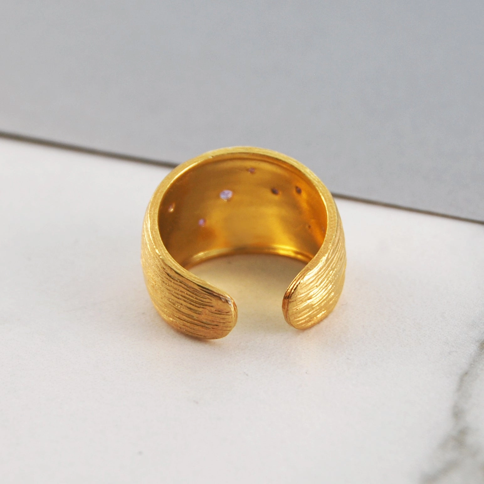 Chunky Garnet Adjustable Wide Sterling Silver Ring