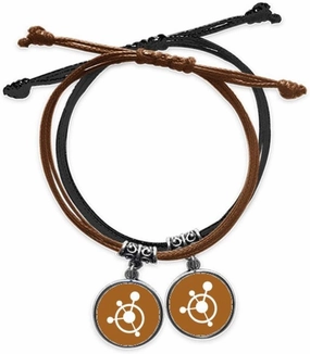 Circle Molecular Structural Traction Bracelet Double Leather Rope Wristband Couple Set Gift
