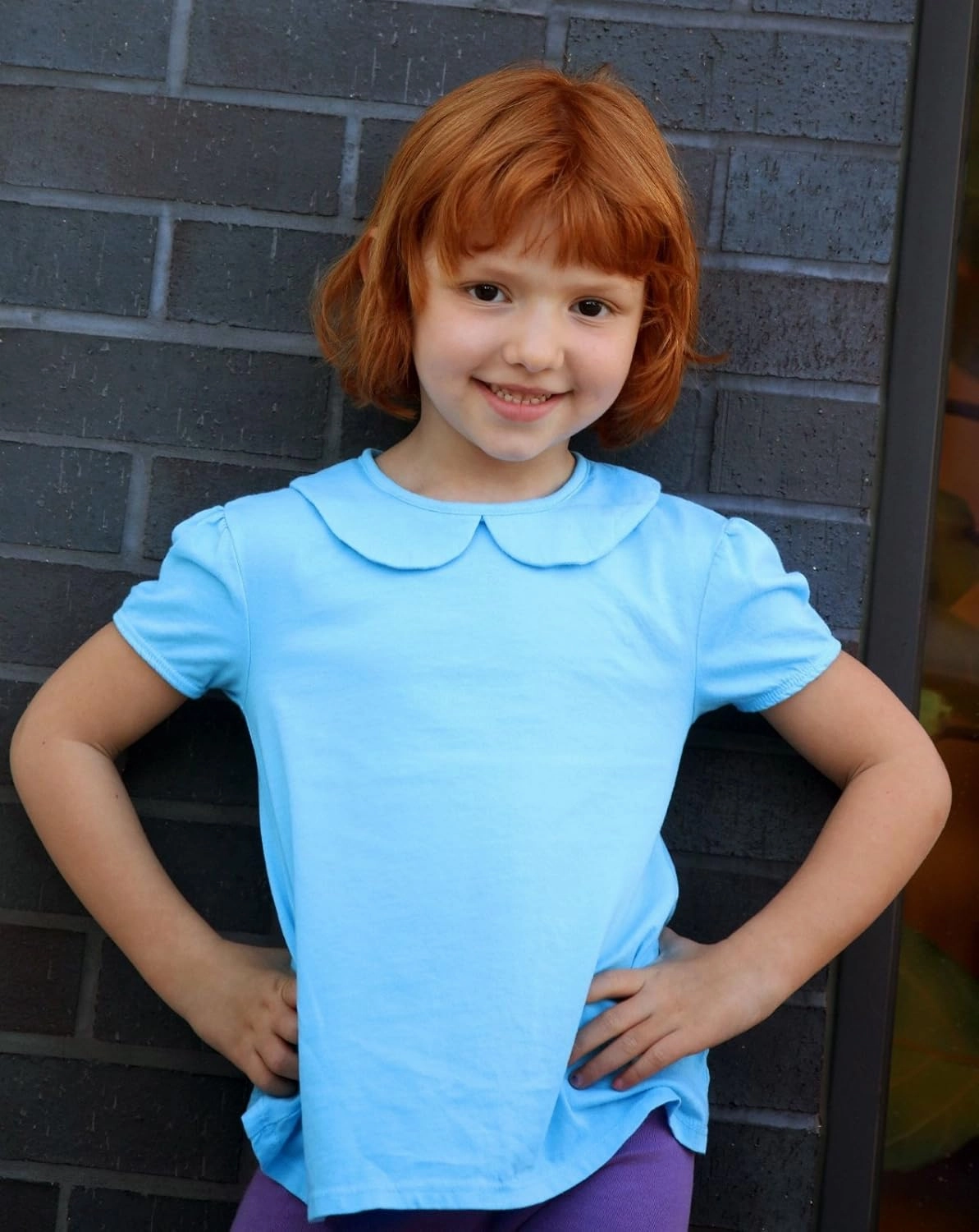 City Threads Little Girls' Peter Pan Collar A-Line Puff Tee Tshirt Top Blouse