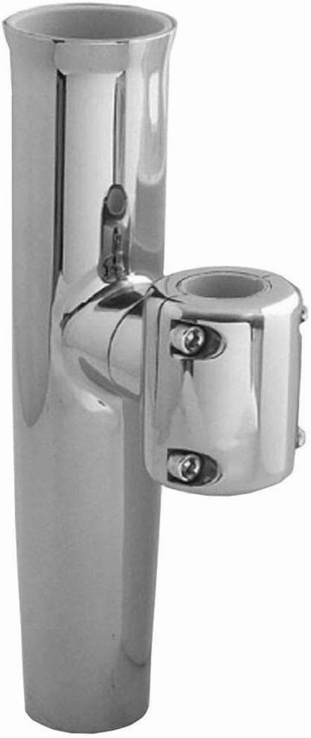 CLAMP-ON ADJUSTABLE ROD HOLDER FOR 1-11/16" & 1-15/16" PIPE, Stainless Steel