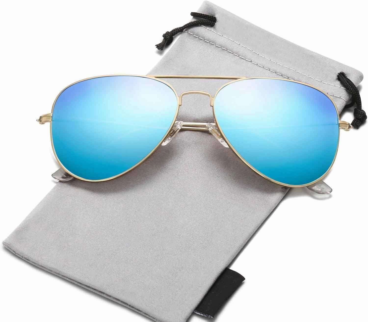 Classic Aviator Polarized Sunglasses for Men Women Vintage Retro Style