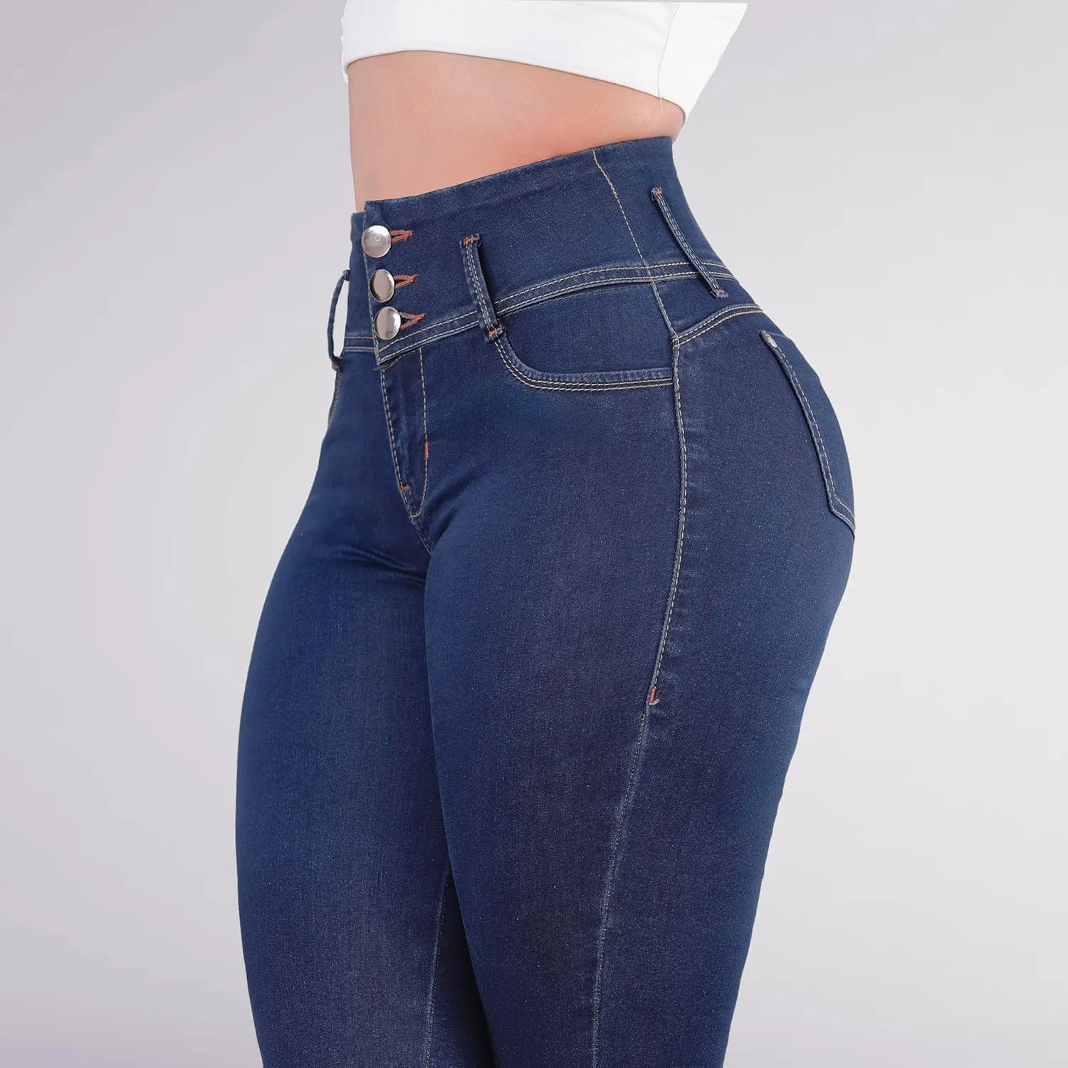 Colombian Stretch Denim Jeans: Butt-Lifting and Lipo High Compression Jeans