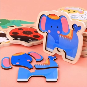Colorful Wooden 3D Puzzle