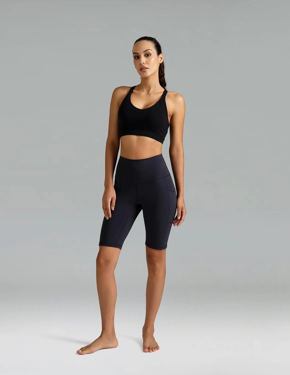 Colorfulkoala Women's High Waisted Biker Shorts with Pockets 8" /10" Inseam Workout Yoga Shorts Running Tights