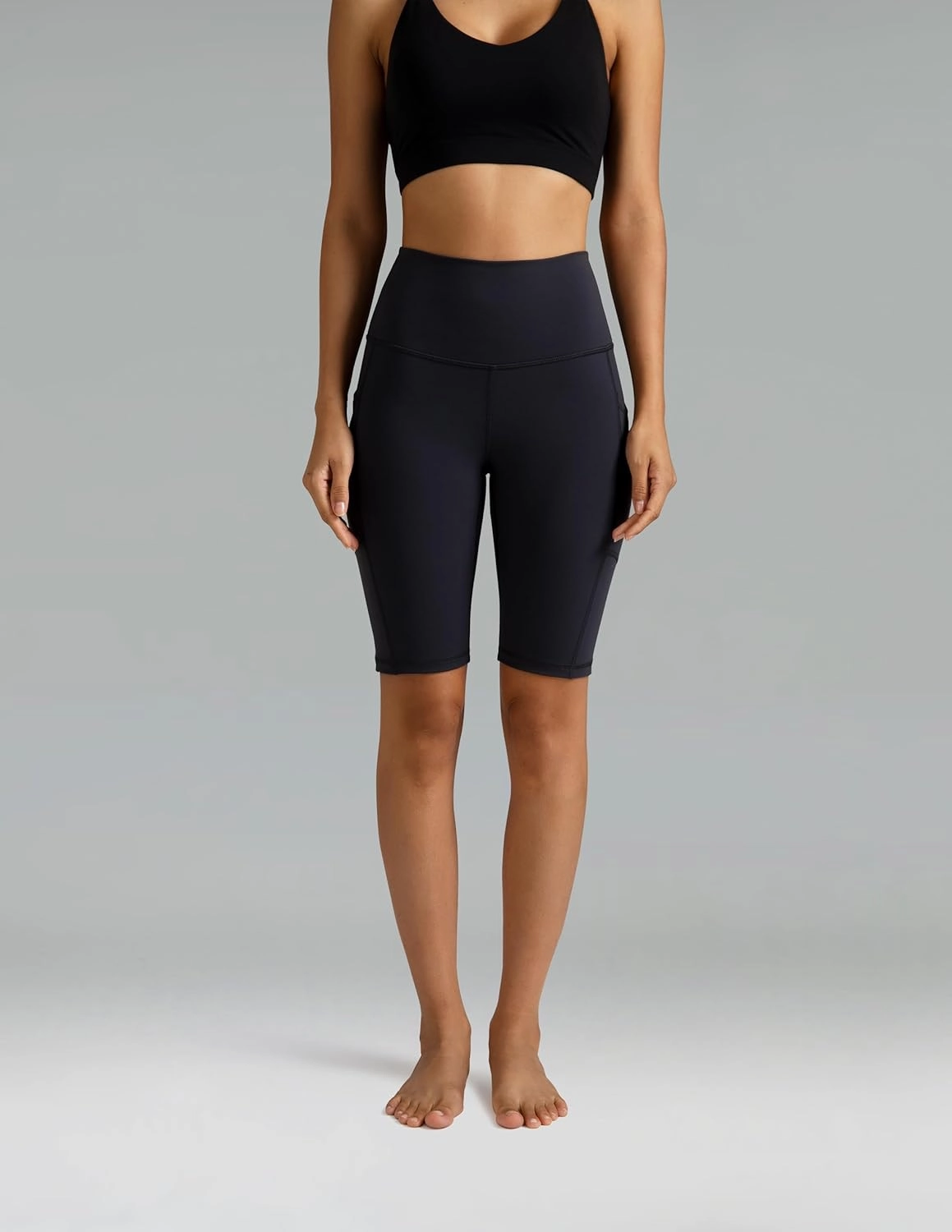 Colorfulkoala Women's High Waisted Biker Shorts with Pockets 8" /10" Inseam Workout Yoga Shorts Running Tights