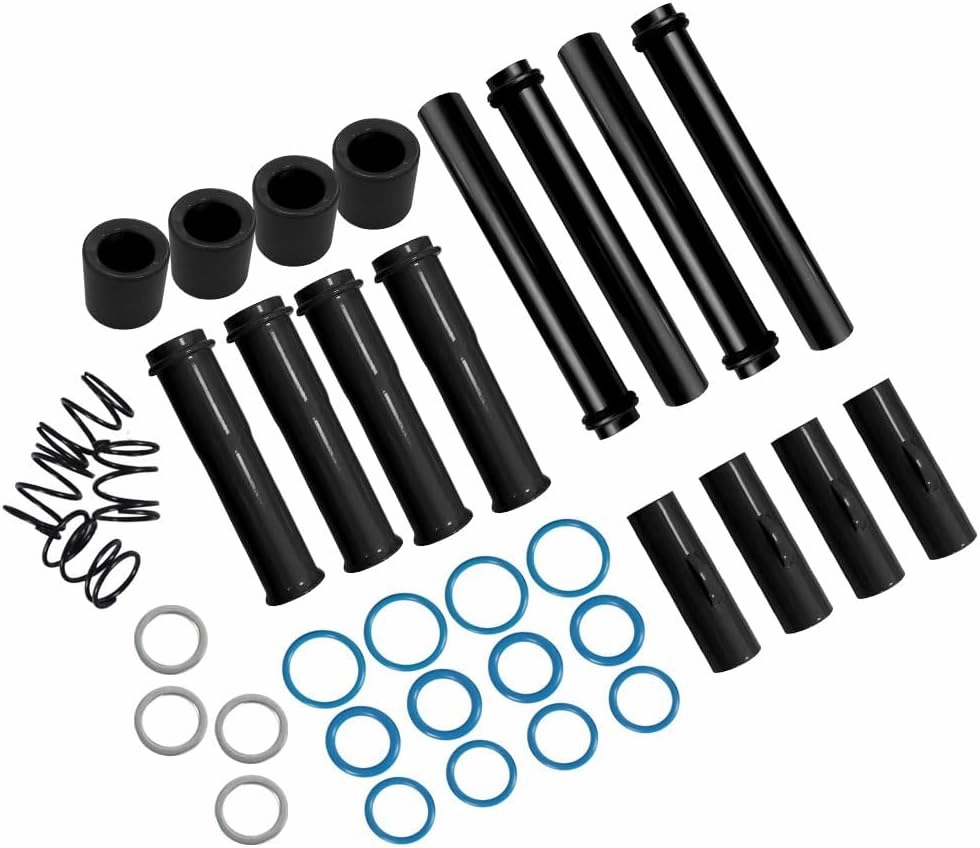 Complete Adjustable Pushrods & Cover Kit Black Push Rod Kits Set Replacement for 1999-2017 Harley Davidson Twin Cam 99-17(excludes 2017 Touring)