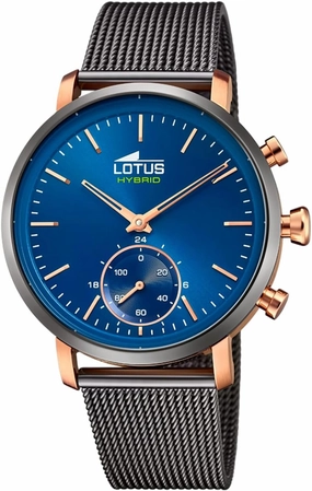 Connected Collection Model 18805/2 42mm Blue Case with Dark Grey Steel Strap for Men, one size, bracelet, one size, bracelet