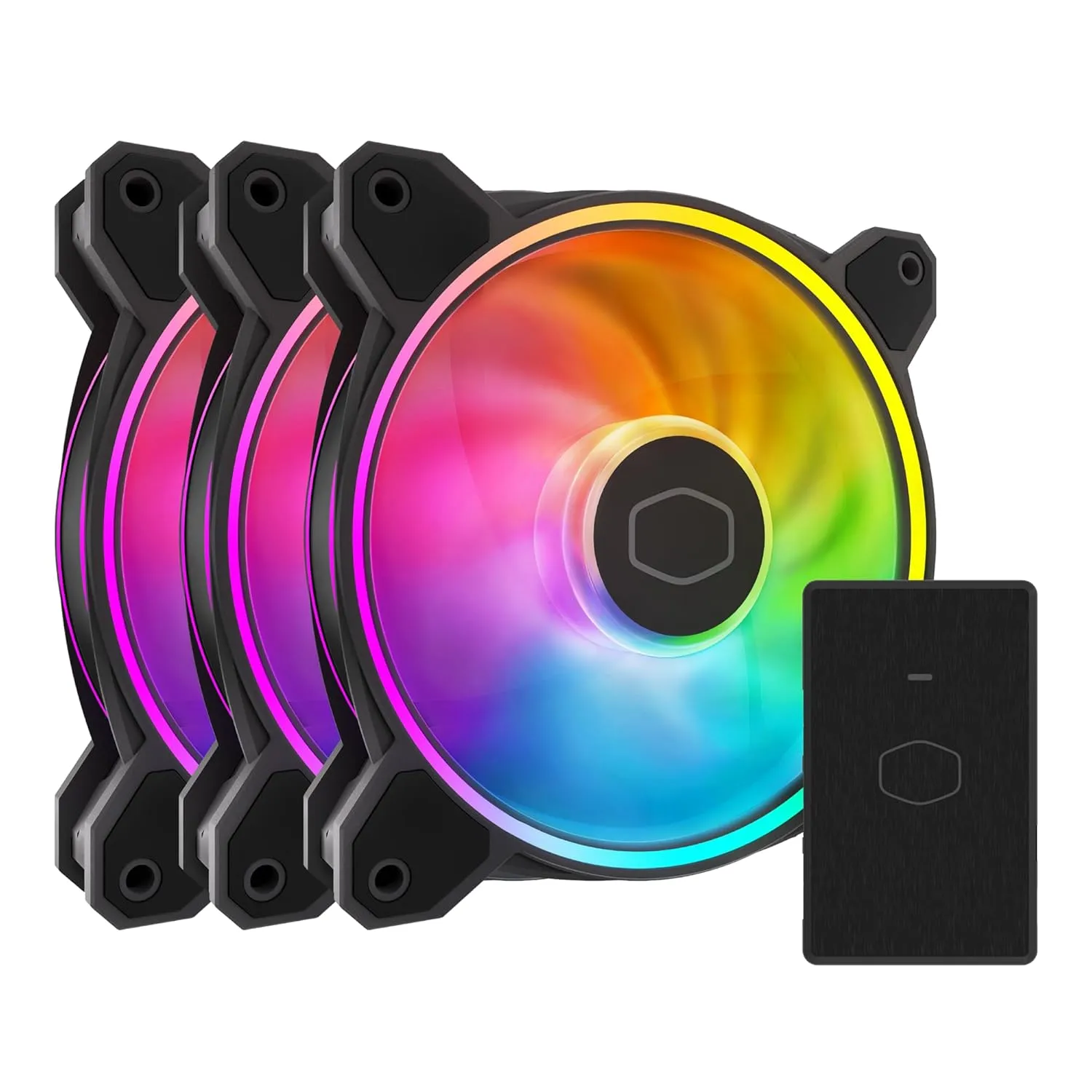 Cooler Master MF120 Halo² 3in1 PC Case|Liquid Cooler|Air Cooler Fan, 120mm Fan, Dual-Loop aRGB Rings, Dynamic PWM 2,050 RPM, Air Balance Blades, aRGB Lighting, Hybrid Frame