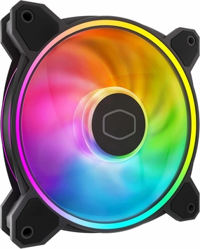 Cooler Master MF120 Halo² Case|Liquid Cooler|Air Cooler Fan, 120mm Fan, Dual-Loop aRGB Rings, Dynamic PWM 2,050 RPM, Air Balance Blades, aRGB Lighting, Hybrid Frame