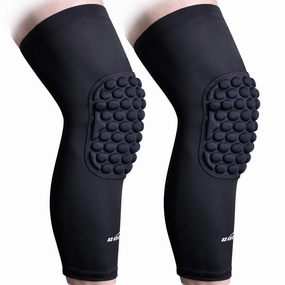 COOLOMG Basketball Knee Pads Youth Kids Adult Football Protective Padded Knee Compression Sleeves Black XL