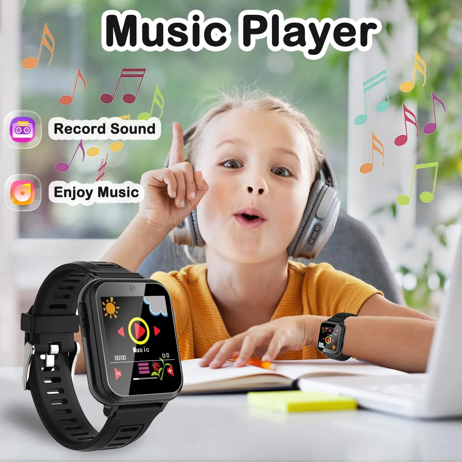Cosjoype Kids Game Smart Watch for Kids with 24 Puzzle Games HD Touch Screen Camera Music Player Pedometer Alarm Clock Calculator Flashlight 12/24hr Kids Watches Gift for 4-12 Year Old Boys