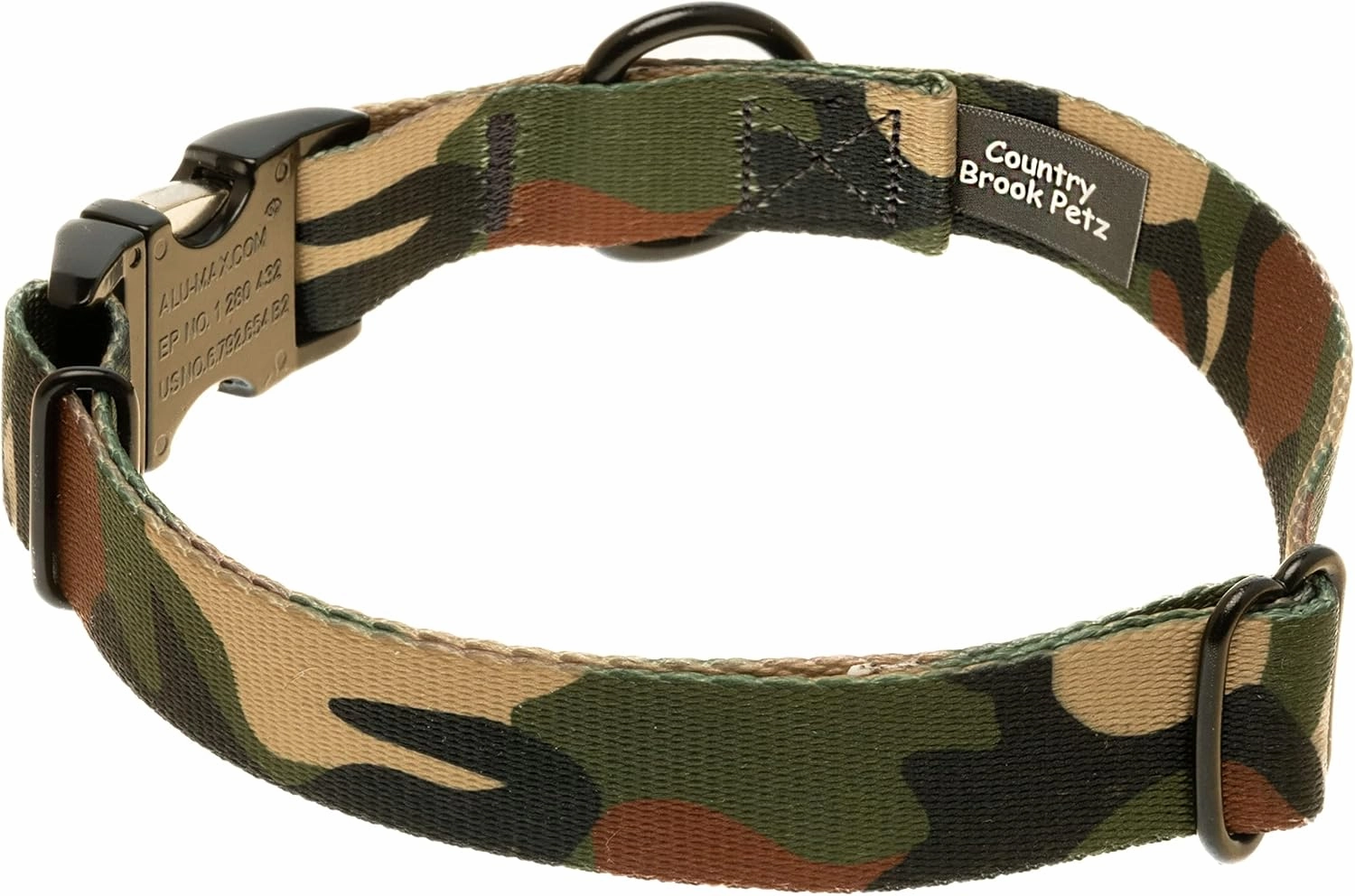 Country Brook Petz - Premium Woodland Camo HD Dog Collar - Camouflage Collection Featuring Rugged Designs (1 Inch, Extra Large)