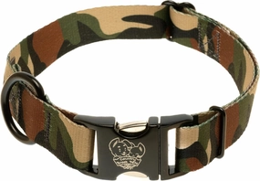 Country Brook Petz - Premium Woodland Camo HD Dog Collar - Camouflage Collection Featuring Rugged Designs (1 Inch, Extra Large)